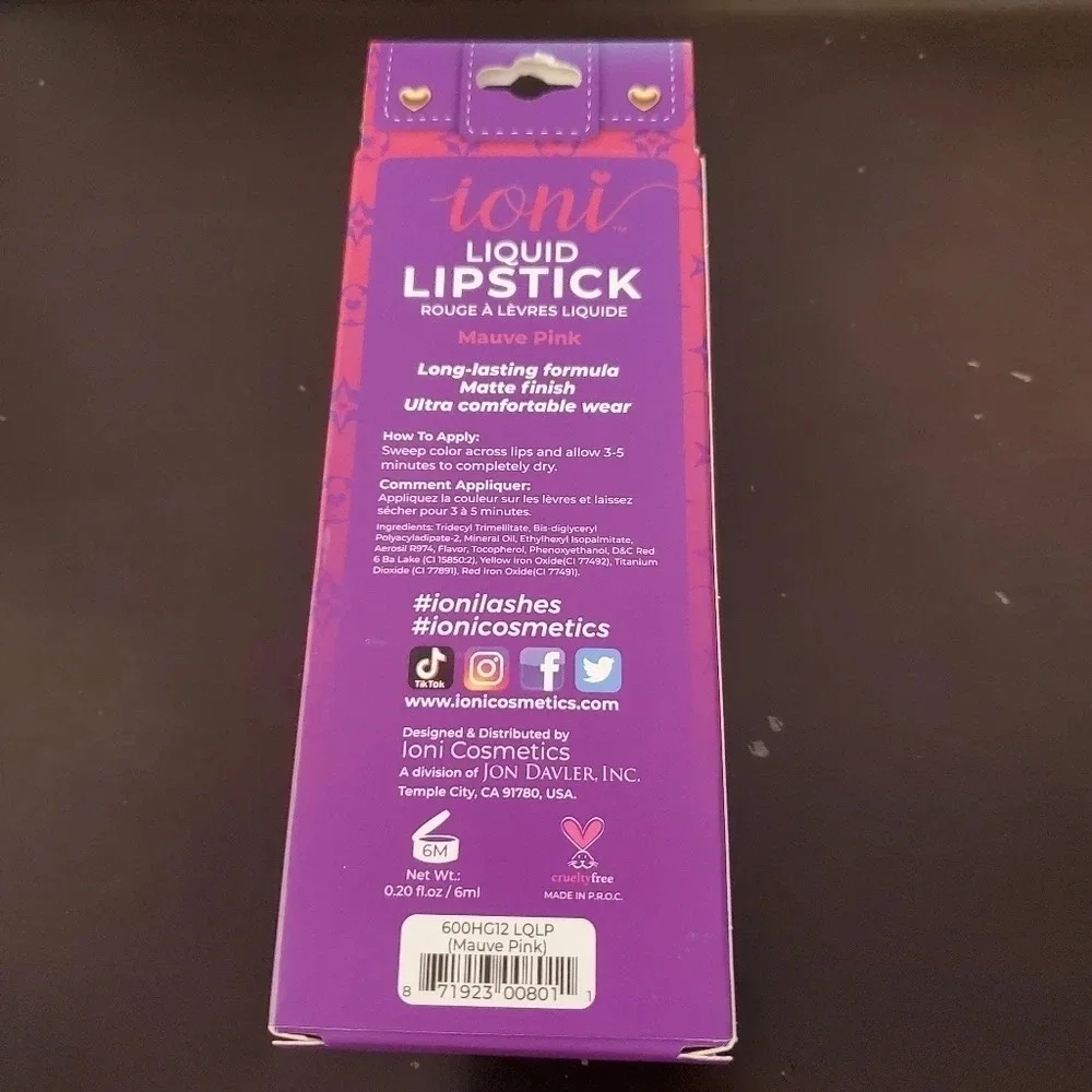 Ioni Liquid Lipstick Matte Mauve Pink Makeup Cosmetics